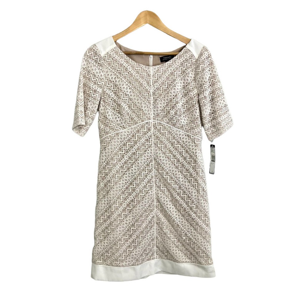 Tahari Lorimar Ivory Lace Sheath Dress Size 8 New With Tags